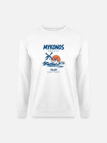 Mykonos-Windmühlen - Unisex Pullover - Weiß