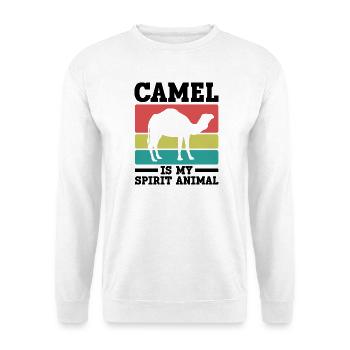 Kamel Seelentier Retro - Unisex Pullover - Weiß - Vorne - Alina (178cm) & Michal (187cm)