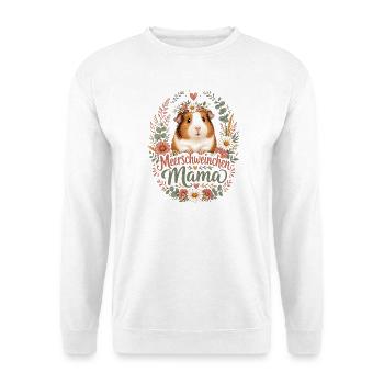 Meerschweinchen Mama niedliches Meerschwein Design - Unisex Pullover - Weiß - Vorne - Alina (178cm) & Michal (187cm)