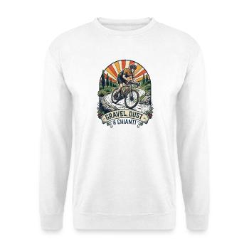 Kiesstaub & Chianti Distressed Cycling Tee - Unisex Pullover - Weiß - Vorne - Alina (178cm) & Michal (187cm)