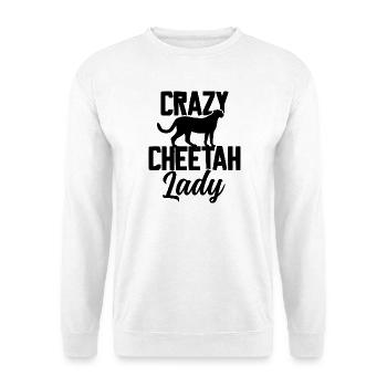 Crazy Cheetah Lady - Unisex Pullover - Weiß - Vorne - Alina (178cm) & Michal (187cm)