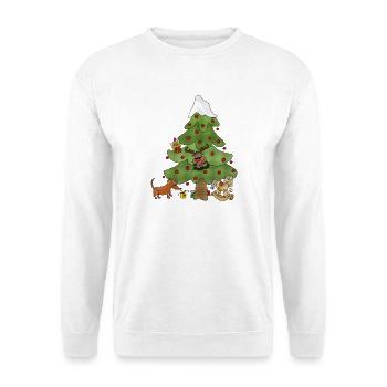 Witziger_weihnachtsbaum_1 - Unisex Pullover - Weiß - Vorne - Alina (178cm) & Michal (187cm)