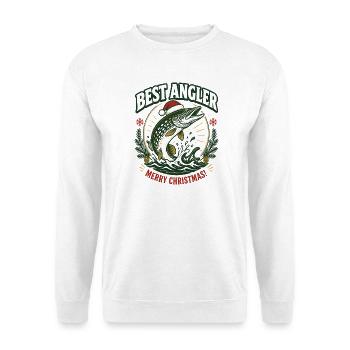 Bester Angler: Christmas Pike - Unisex Pullover - Weiß - Vorne - Alina (178cm) & Michal (187cm)