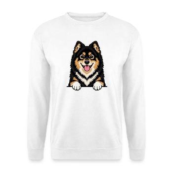 Finnischer Lapphund - Unisex Pullover - Weiß - Vorne - Alina (178cm) & Michal (187cm)