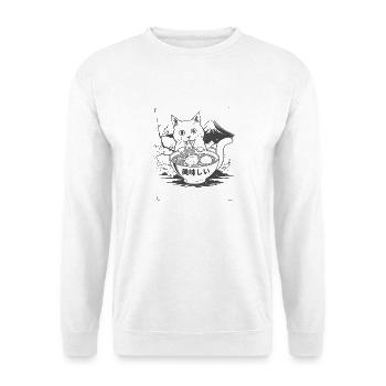 Katze Klaut Mein Ramen - Unisex Pullover - Weiß - Vorne - Alina (178cm) & Michal (187cm)