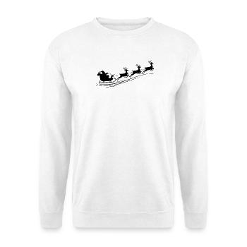 Weihnachtsmann Schlitten Rentiere - Unisex Pullover - Weiß - Vorne
