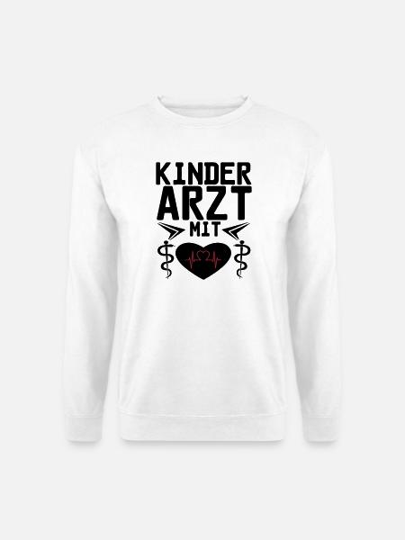 Kinderarzt mit Herz Geschenk - Unisex Pullover - Weiß