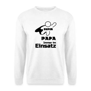 Super Papa Vater Familie Sprüche Vatertag Geschenk - Unisex Pullover - Weiß - Vorne
