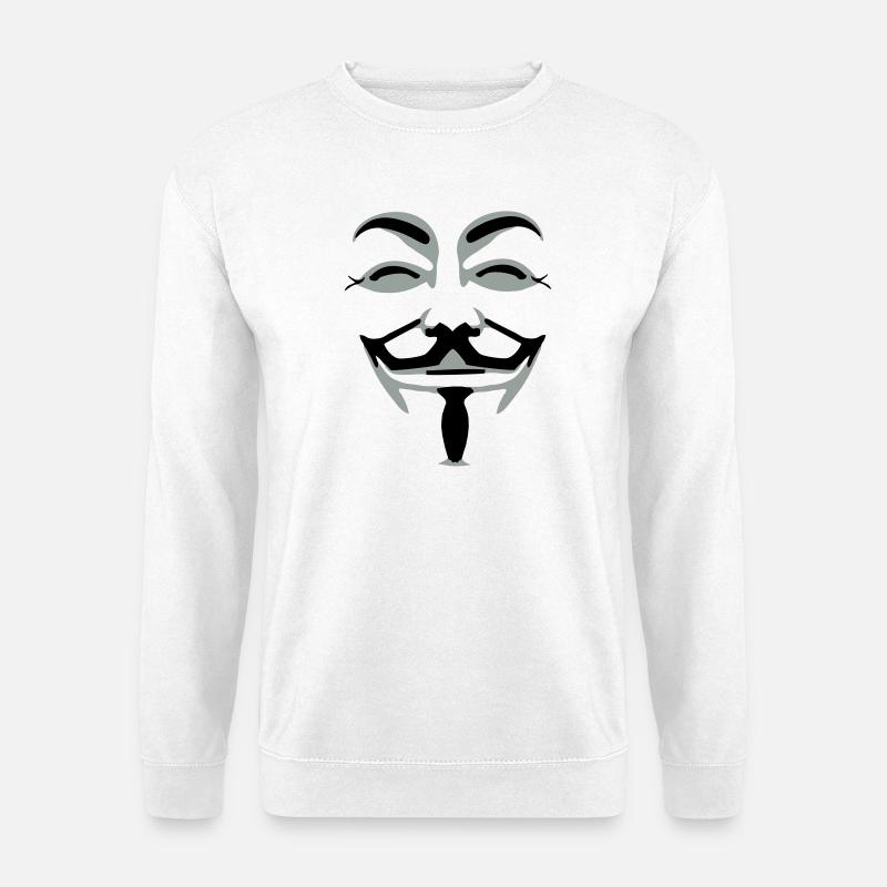 anonymus_vektor_2farb - Unisex Pullover - Weiß