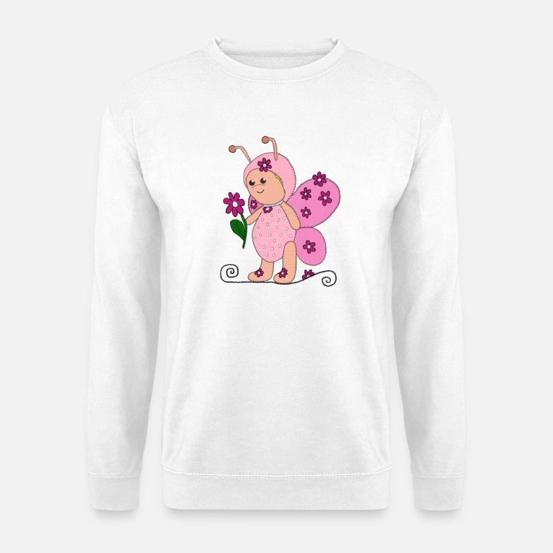 Schmetterling Rosa - Unisex Pullover - Weiß