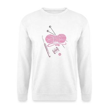 Handmade crochet knitting - Unisex Sweatshirt - white - Front