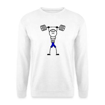 Stickmen muscle bodybuilding force railing - Unisex Sweatshirt - white - Front