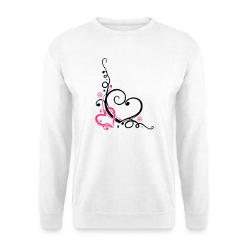 Two hearts with ornament - Unisex Sweatshirt - white - Front