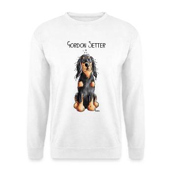 Drôle Gordon Setter dessin animé - Chien - Cadeau - Sweat-shirt Unisexe - blanc - Devant