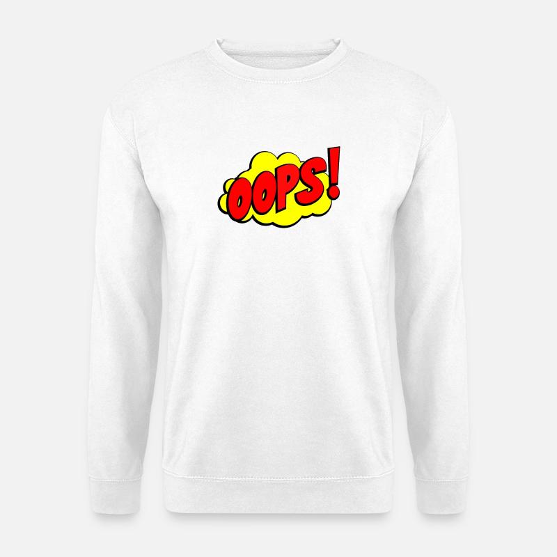 Cartoon Oops Comic Design - Unisex Sweatshirt - white