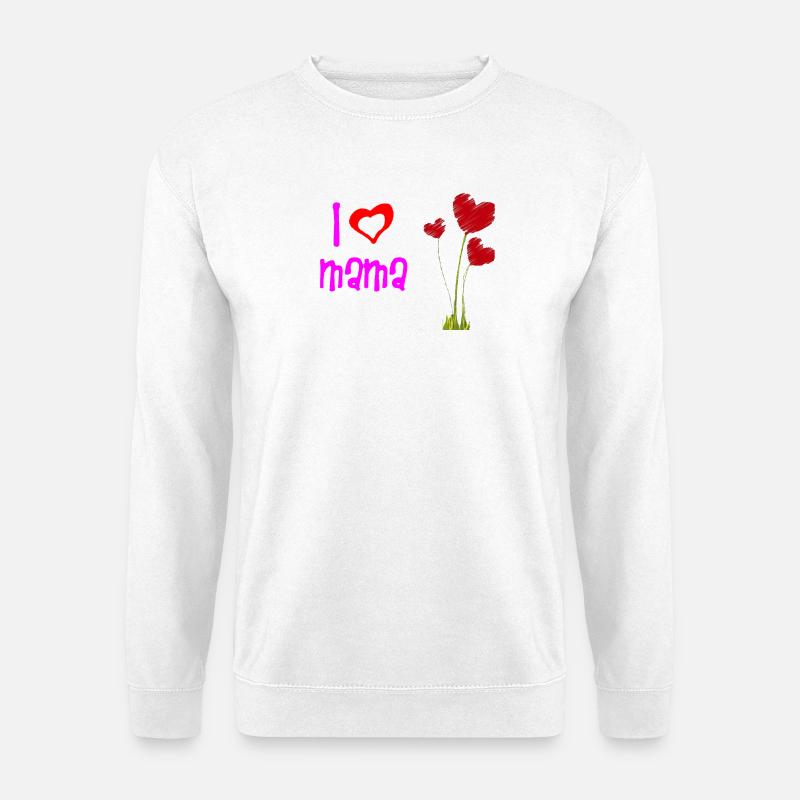 Liebevolles Muttertagsherz Blumendesign - Unisex Pullover - Weiß
