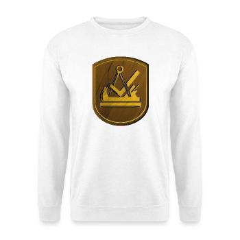 Zunftzeichen Tischler Schreiner 3D Holz Emblem - Unisex Pullover - Weiß - Vorne