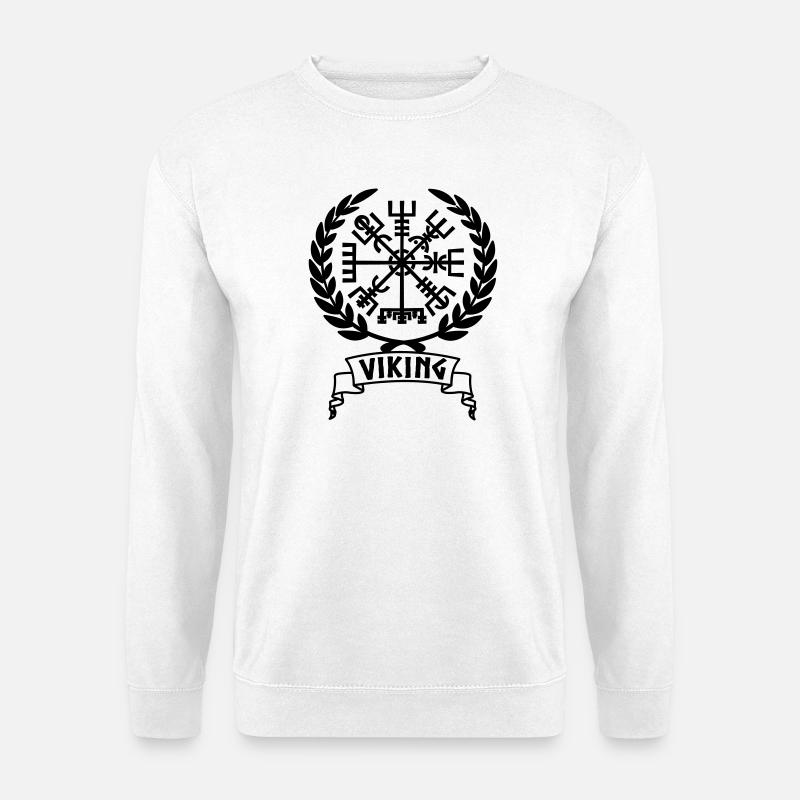 Vegvisir Wikinger Kompass im Vikng Banner - Unisex Pullover - Weiß