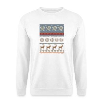 Frostiger Weihnachtszauber mit Rentieren - Unisex Pullover - Weiß - Vorne