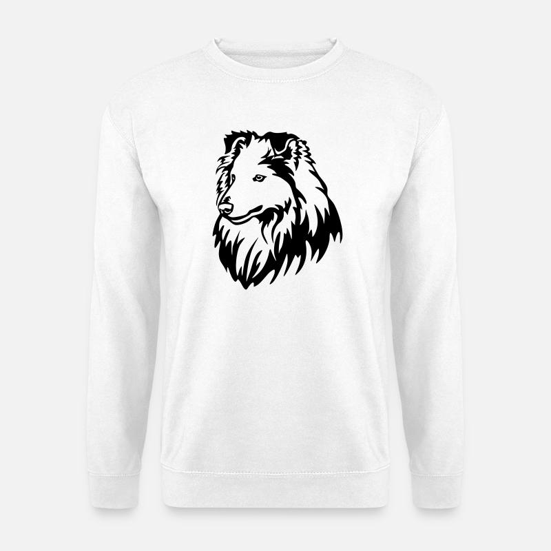 Sheltie Kopf - Unisex Pullover - Weiß
