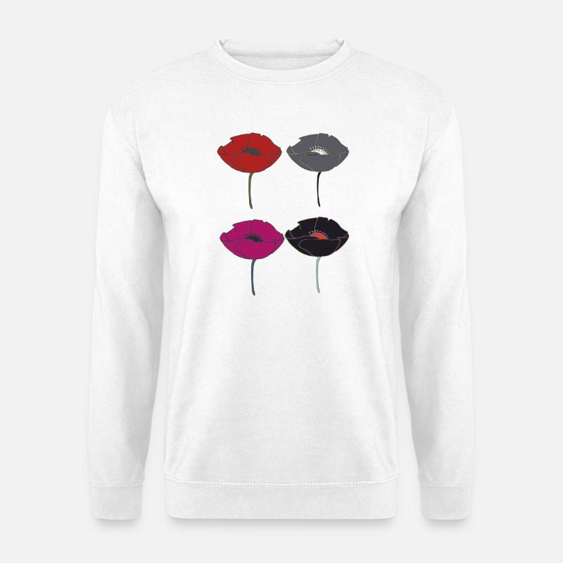 mohnblumen bunt - Unisex Pullover - Weiß