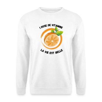 une dose de vitamine pour l' hiver - Sweat-shirt Unisexe - blanc - Devant