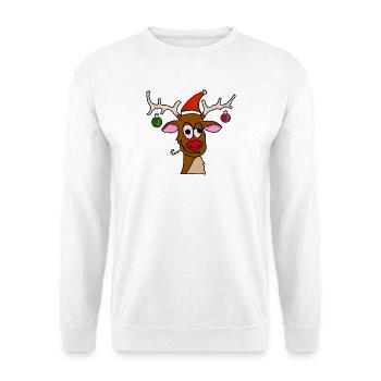 Drunk Reindeer - Unisex Pullover - Weiß - Vorne