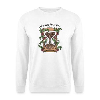 Heure du café Sielier botanique - Sweat-shirt Unisexe - blanc - Devant