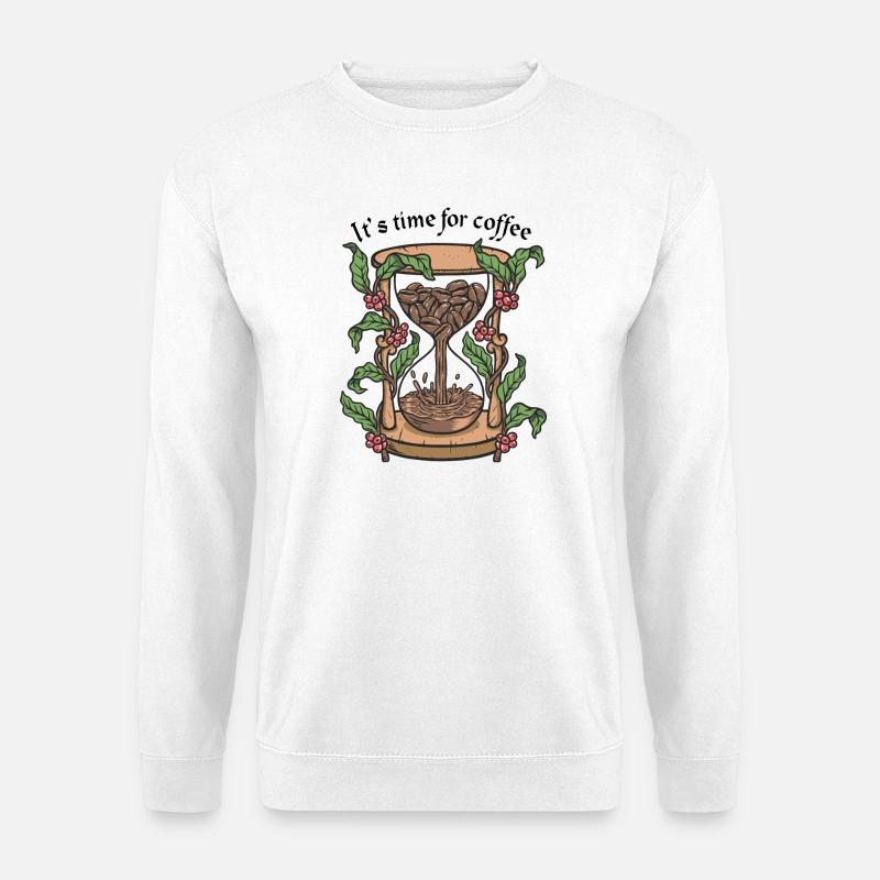 Coffee Time Botanische Sanduhr - Unisex Pullover - Weiß