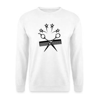 Star ciseaux peigne coiffeur - Sweat-shirt Unisexe - blanc - Devant