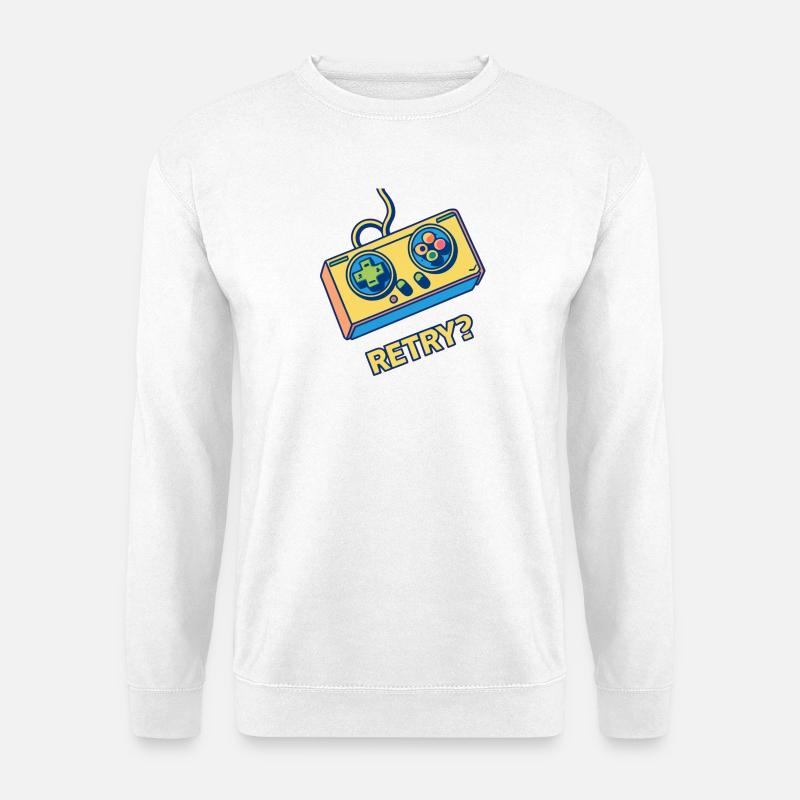 Retro Controller Retry - Unisex Sweatshirt - white