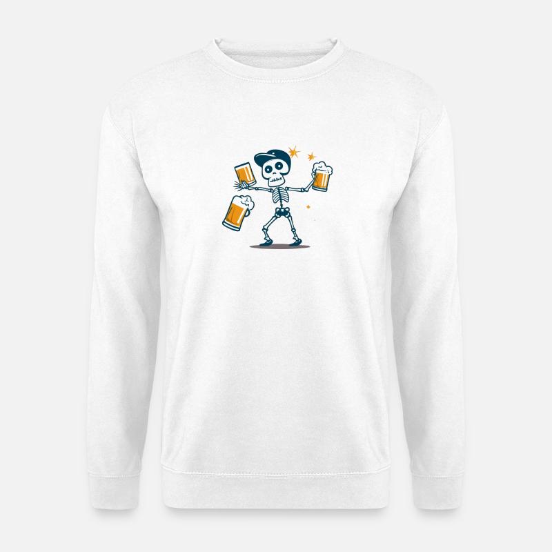 Bier Skelett Toast - Unisex Pullover - Weiß