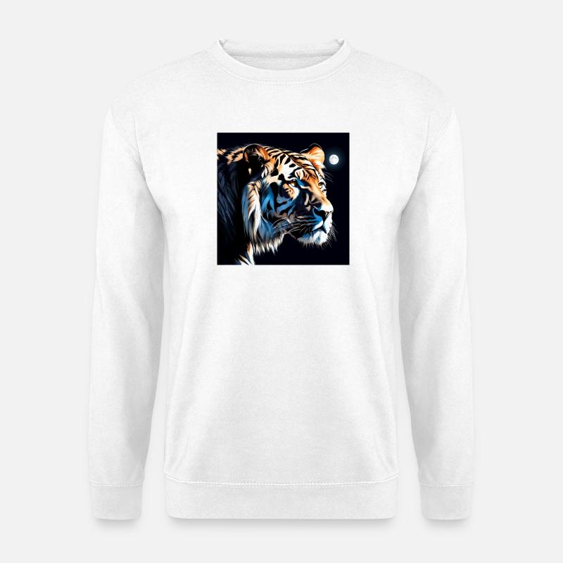 Mondlicht Tiger Neonkunst - Unisex Pullover - Weiß