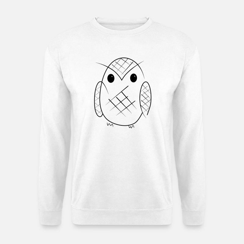 Eule Striche - Unisex Pullover - Weiß