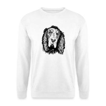 Gordon Setter Portrait Blue sw - Unisex Pullover - Weiß - Vorne