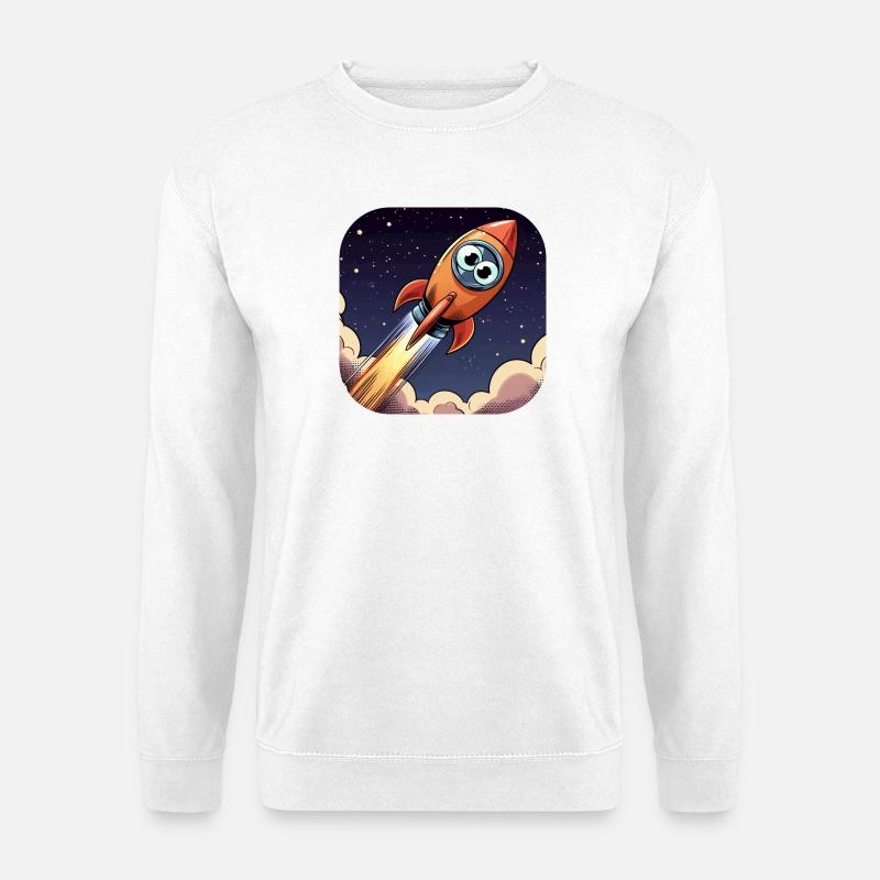 Comic Rocket with Eyes - Unisex Sweatshirt - white