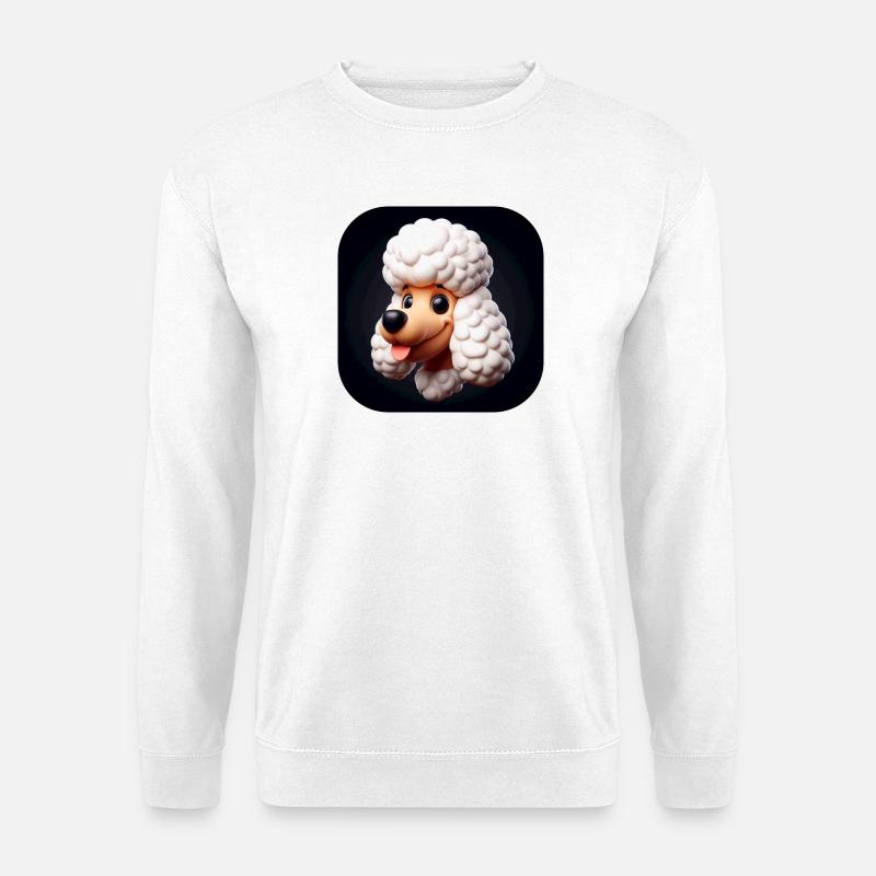 Comic Pudel Hund - Unisex Pullover - Weiß