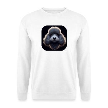 Pudel im Animationsstil - Unisex Pullover - Weiß - Vorne