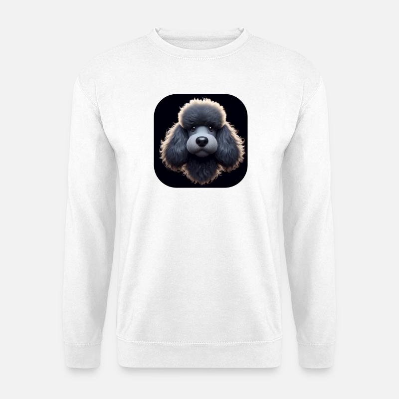 Pudel im Animationsstil - Unisex Pullover - Weiß