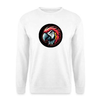 Papagei Comic Kopf bunt - Unisex Pullover - Weiß - Vorne