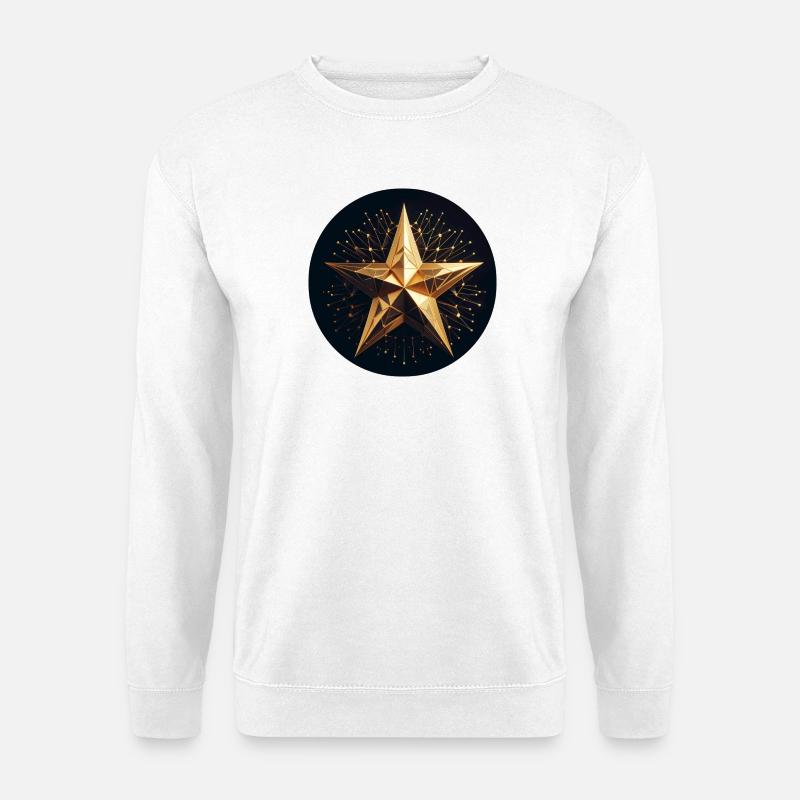 Goldener funkelnder Stern - Unisex Pullover - Weiß