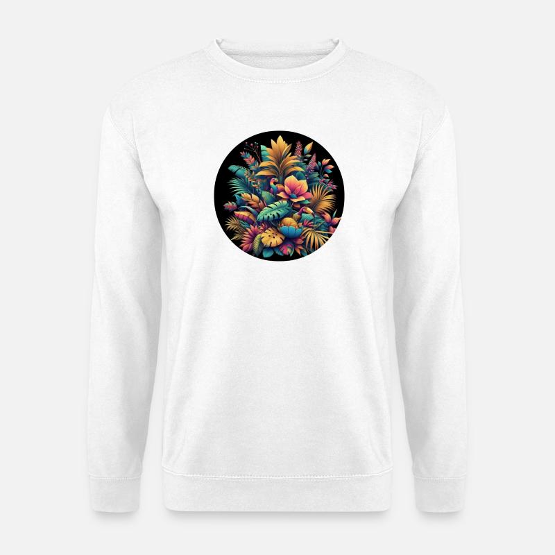 Blumen Pflanzen Bunt Blumenstrauß - Unisex Pullover - Weiß