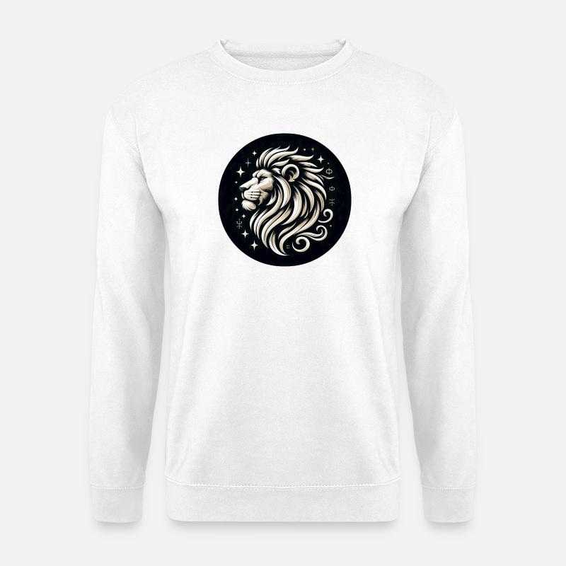 Löwe Kopf Sterne gezeichnet - Unisex Pullover - Weiß