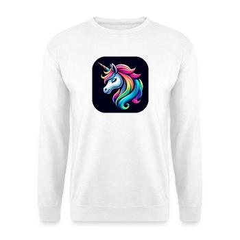 Corne de crinière multicolore Licorne - Sweat-shirt Unisexe - blanc - Devant