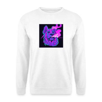 Trippy smoking dog. - Unisex Sweatshirt - white - Front