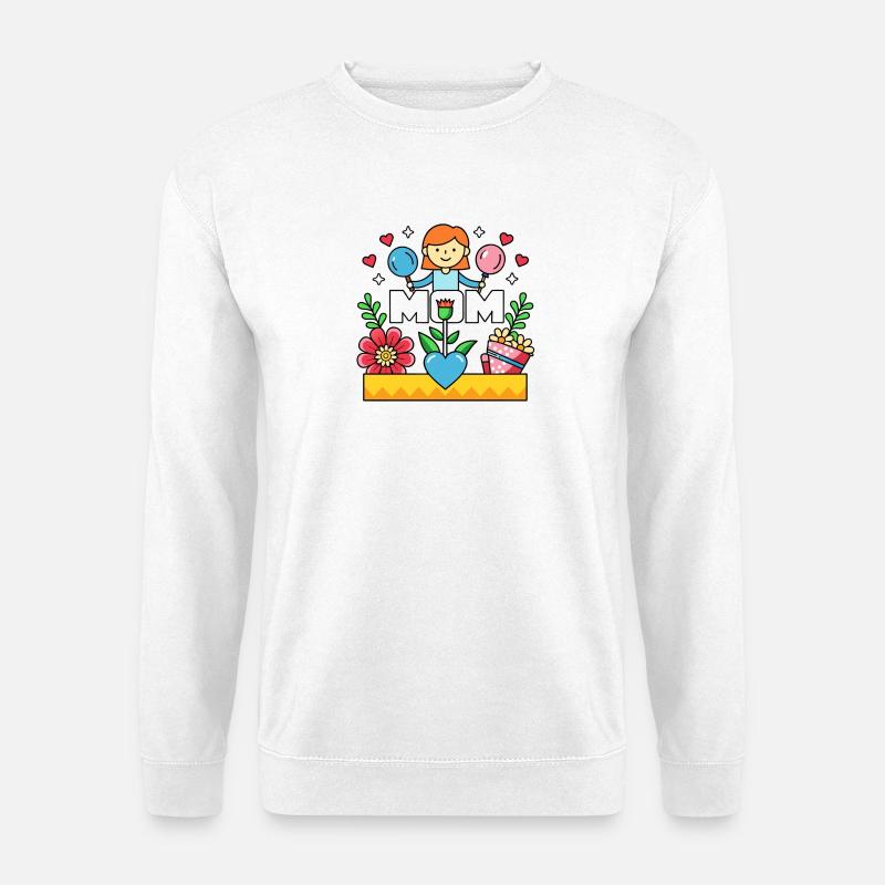 MOM Blühende Mutterliebe Cartoon - Unisex Pullover - Weiß