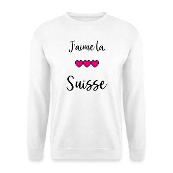 SWITZERLAND. HUMOR. COUNTRY. FLAG. GENEVA. LAUSANNE - Unisex Sweatshirt - white - Front