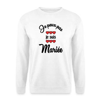 ICH KANN NICHT, ICH BIN VERHEIRATET - Unisex Pullover - Weiß - Vorne