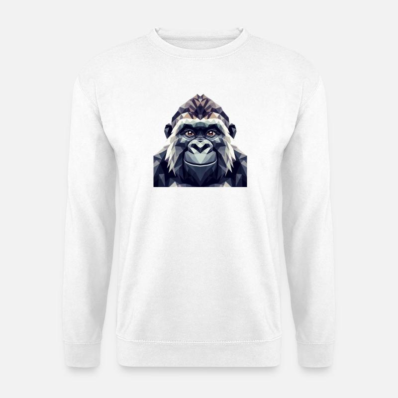 Ein Affe im Polygon-Stil - Unisex Pullover - Weiß