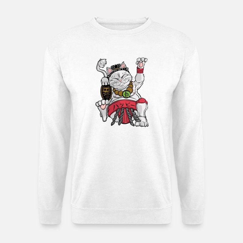 Maneki-neko Sumo - Unisex Pullover - Weiß